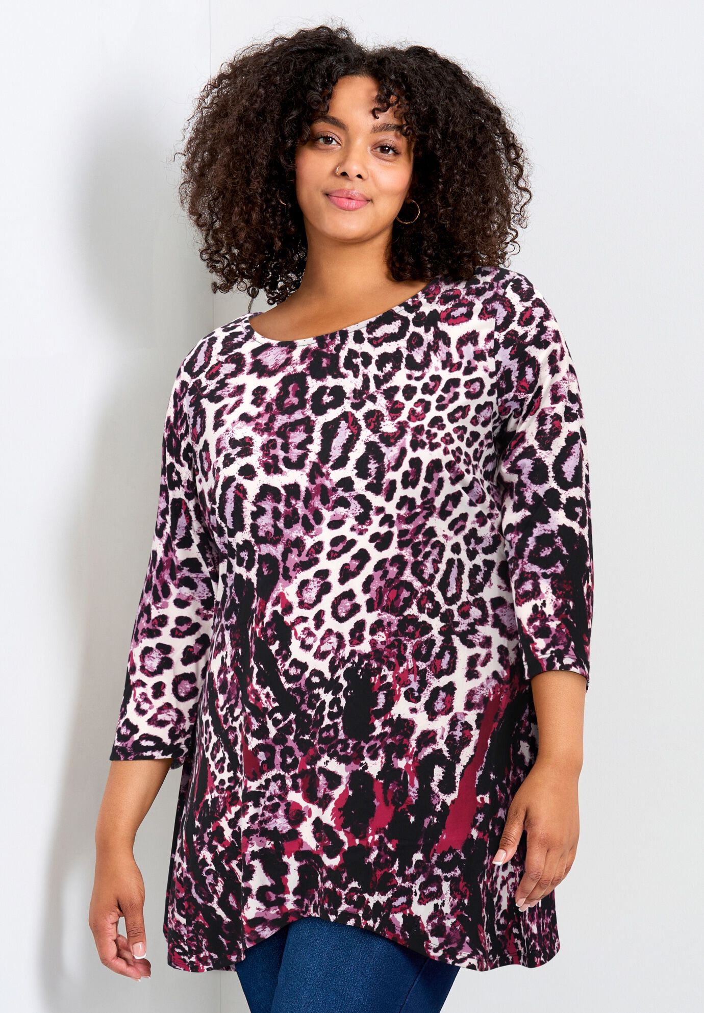 Alana Border Tunic, PLUM ANIMAL, hi-res image number 0
