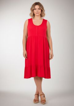 Button Detail Tank Dress