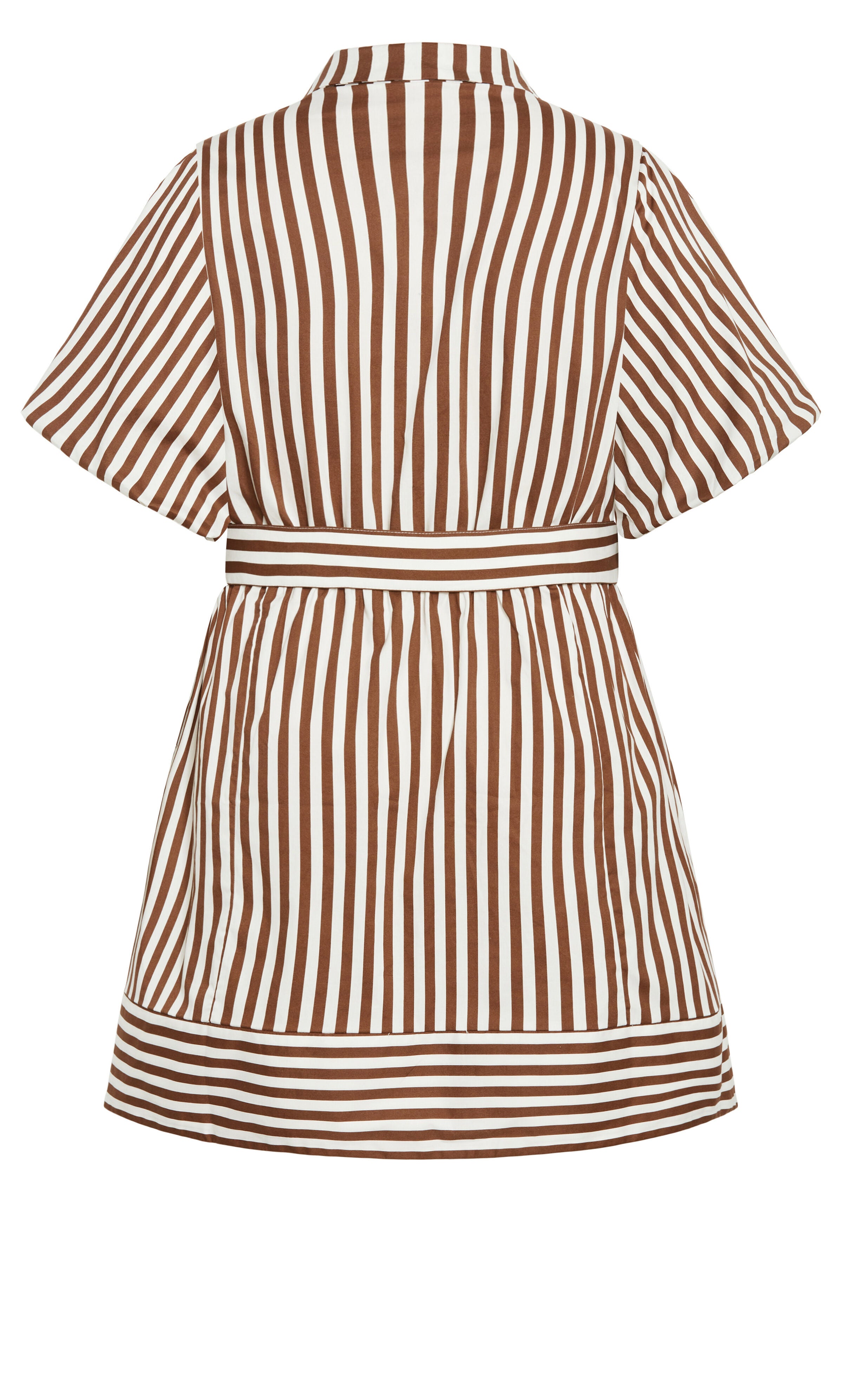 Stripe May Dress - tabacco stripe, BROWN, alternate image number 3