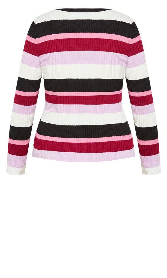 70's Stripe Jumper - stripe, RED, alternate image number 6