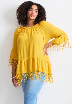 Crochet Fringe Trim Tunic