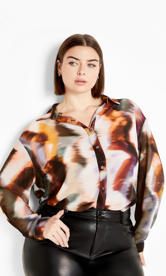 Sheer Lover Print Shirt - white, MINERALS, alternate image number 1