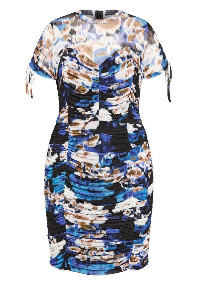 Fallon Print Dress - blue, BLUE, alternate image number 4