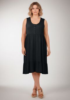 Button Detail Tank Dress