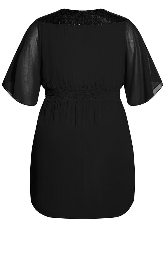 Sequin Wrap Dress - black, BLACK, alternate image number 4