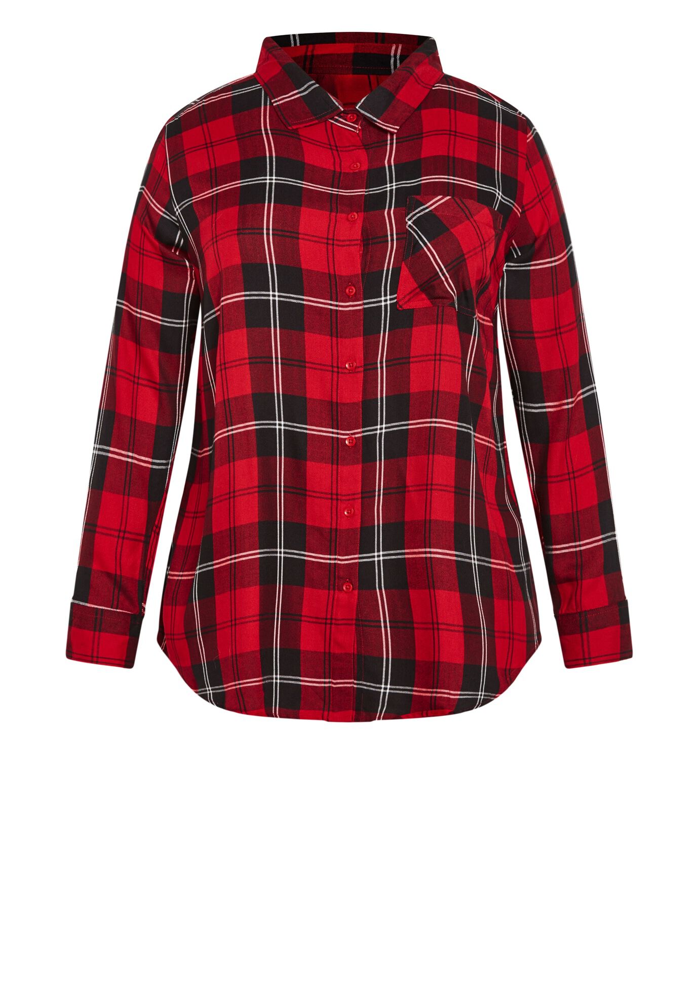 Kylee Plaid Shirt, RED BLACK, alternate image number 3