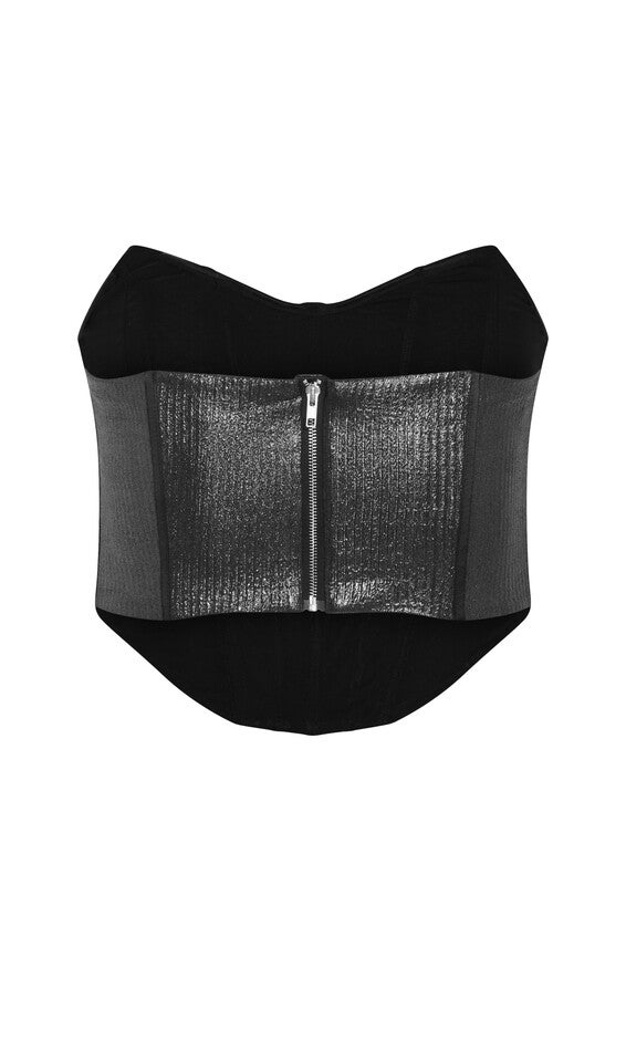 Amaya Shine Corset - gunmetal, GRAY, alternate image number null