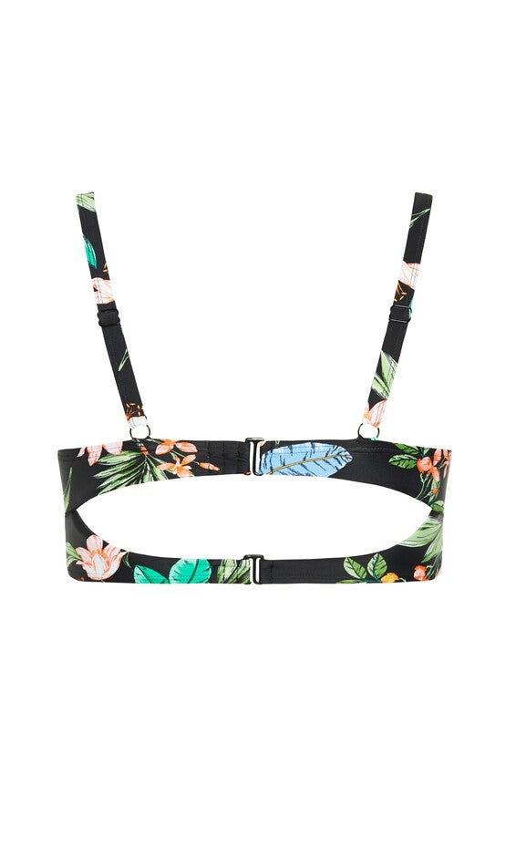 Izzy Print Bikini Top - tropical foliage, GREY, alternate image number 5