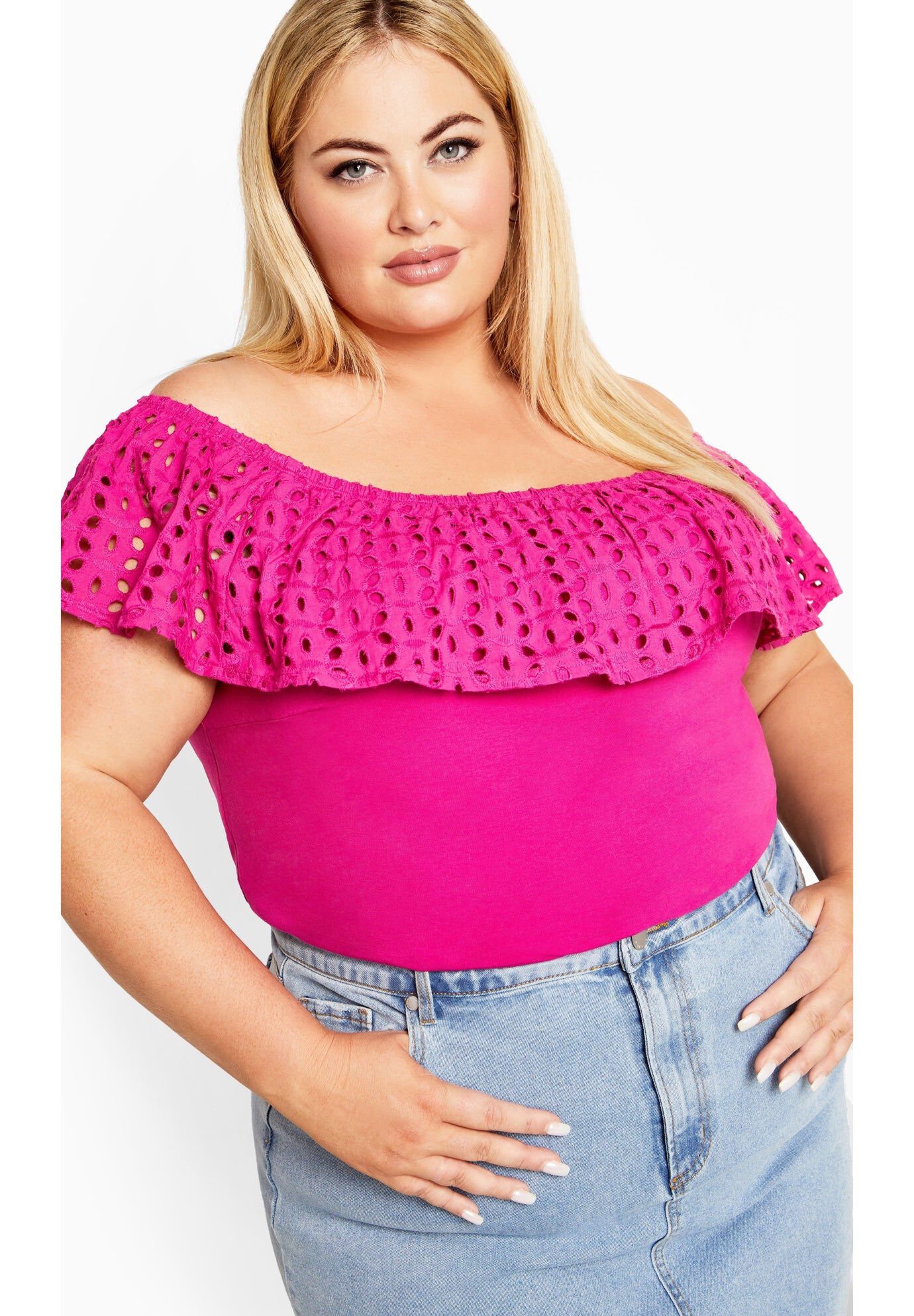 Lexi Mixed Media Top, FUCHSIA, hi-res image number 0