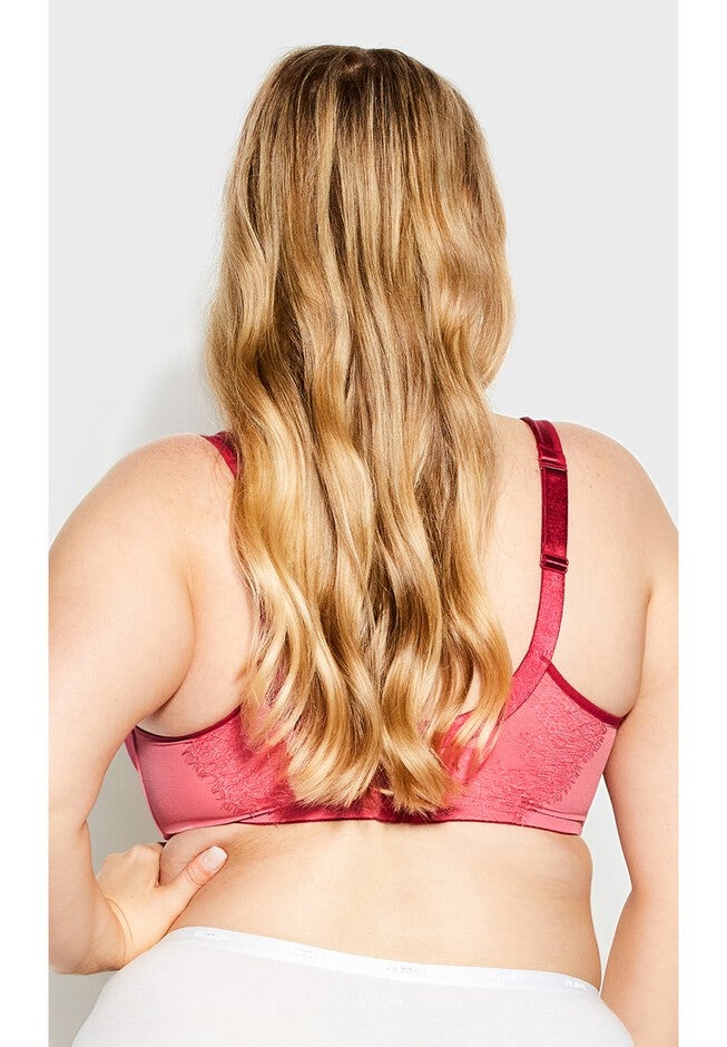 Lace Detail Underwire Bra, RED BUD, on-hover image number 1