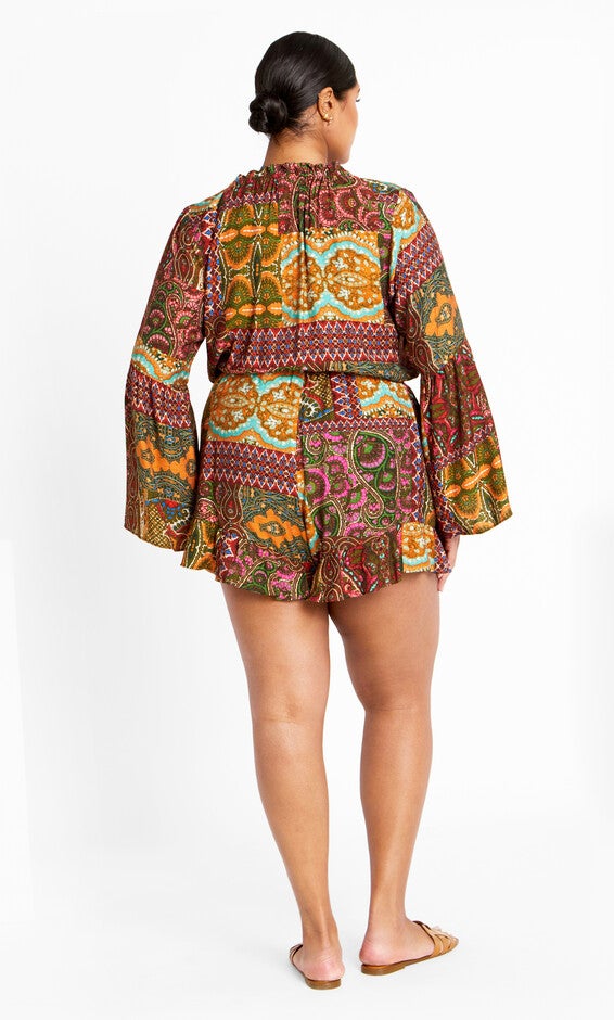 Erica Print Playsuit - kaleidoscope, KALEIDOSCOPE, alternate image number 2