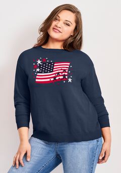Americana Long Sleeve Crewneck