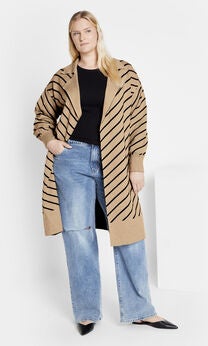 Stripe Ivy Cardigan - nougat