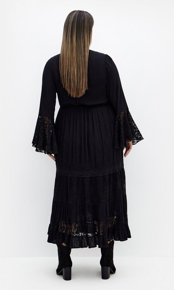 Tisha Lace Maxi Dress - black, BLACK, alternate image number 2