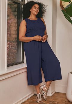 Sleeveless Smocked Jumpsuit