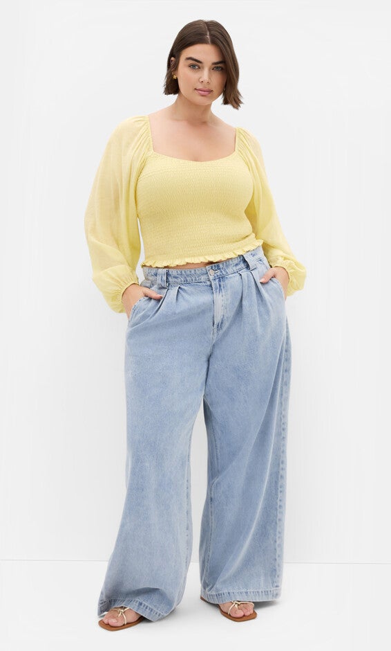 Rowy Top - buttercup, YELLOW, alternate image number null