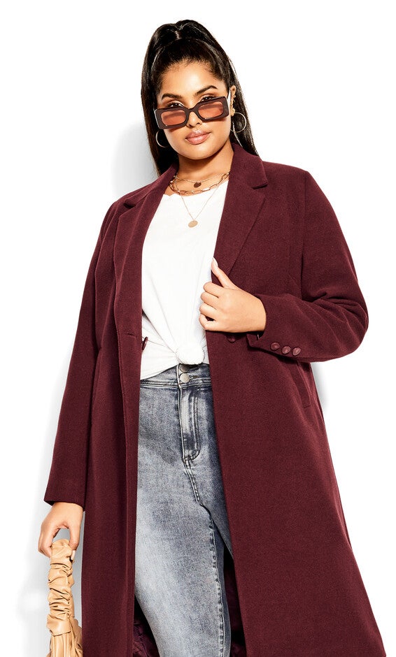 Effortless Chic Coat - oxblood, RED, alternate image number null