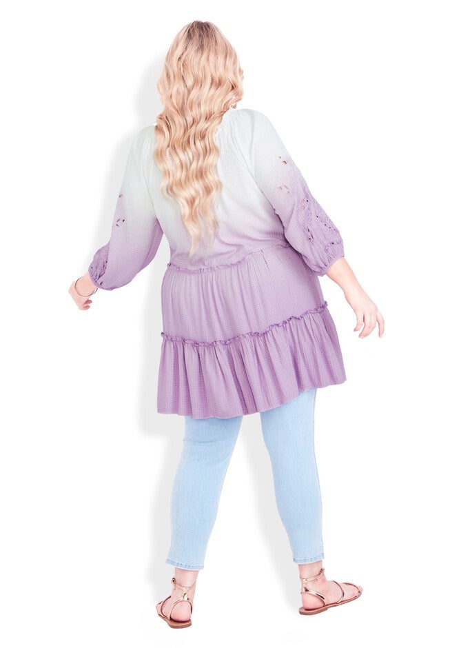 Clover Dip Dye Tunic, LAVENDER, alternate image number null