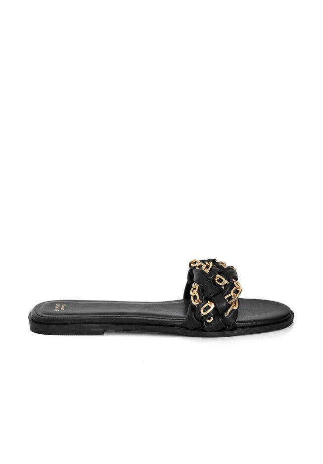 Chain Kitty Sandal, BLACK, alternate image number null