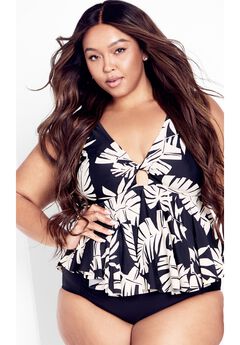 Palma Print Tankini - black