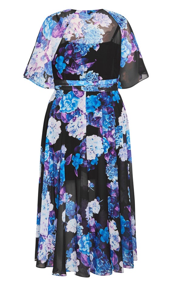 Enthrall Me Print Maxi Dress - black, BLACK, alternate image number null