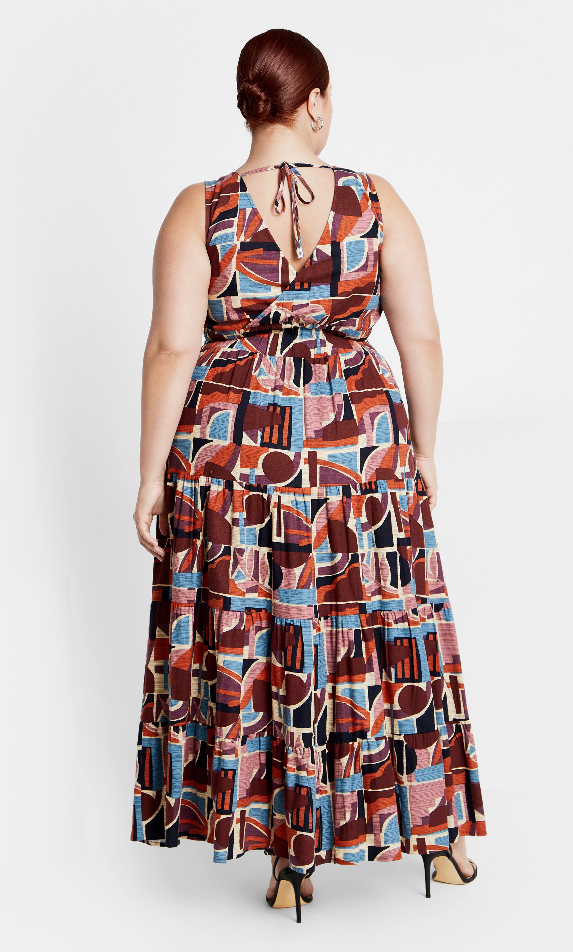 Amara Print Maxi Dress - brown, RED, alternate image number 2