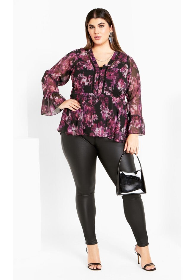 Chaya Print Top - mulberry, PURPLE, on-hover image number 1