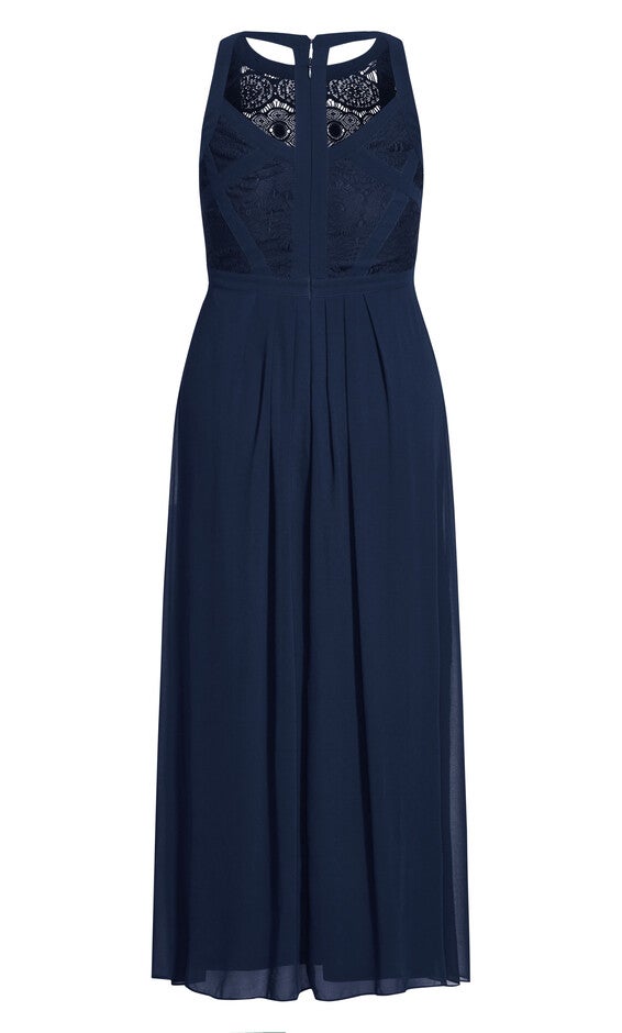 Panelled Bodice Maxi Dress - french navy, BLUE, alternate image number 5