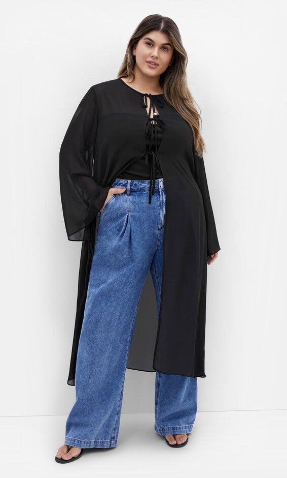 Remi Longline Jacket - black, BLACK, hi-res image number 0