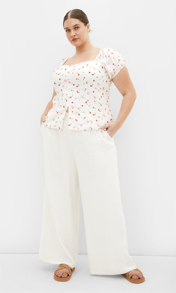 Daydreamer Print Top - ivory, WHITE, alternate image number 1
