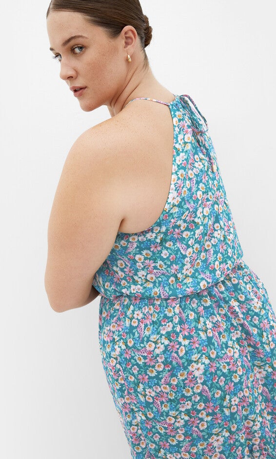 Lidia Print Maxi Dress - teal floral, GREEN, alternate image number 3