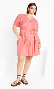 Cassie Plain Dress - rose