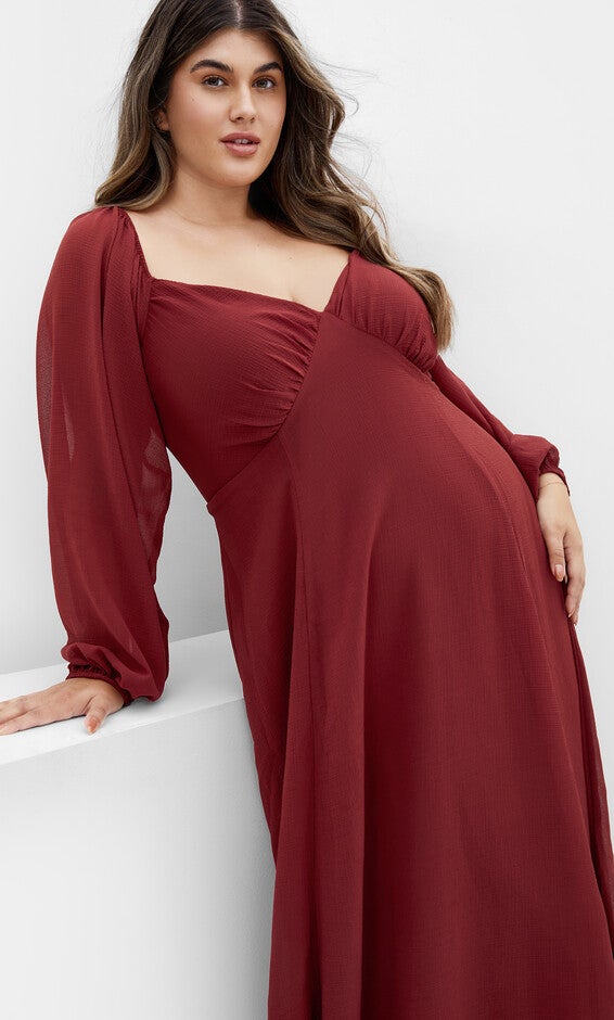 Flirty Midi Dress - red, ORANGE, alternate image number 2