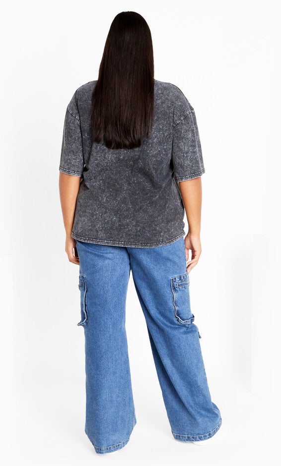 Oversized Wash Tee - grey, BLACK, alternate image number null