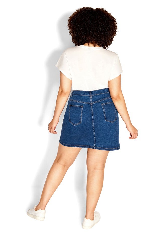 Island Denim Skirt - mid denim, BLUE, on-hover image number null