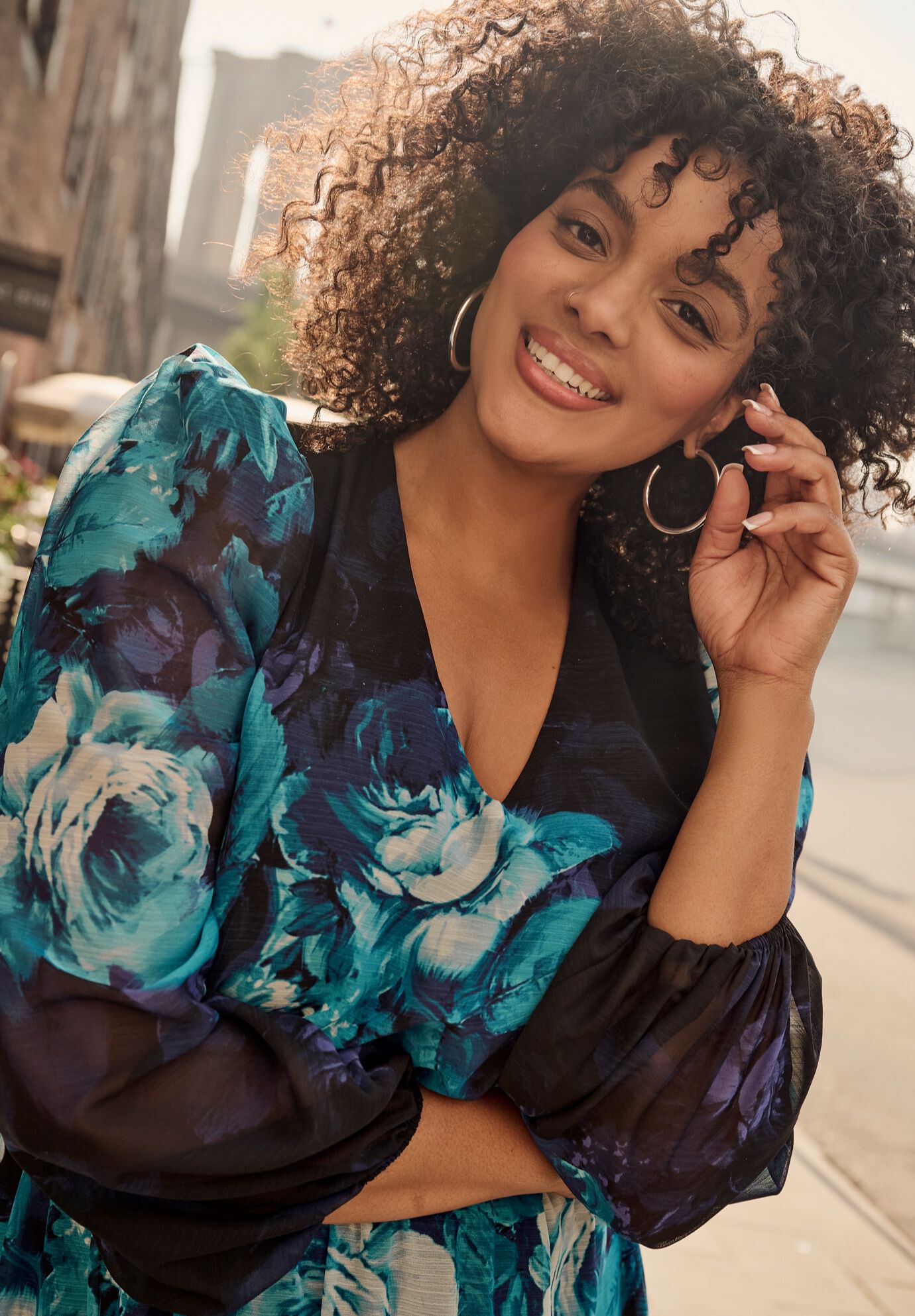 Neve Maxi Dress, AQUA ROSE BORDER, on-hover image number 1