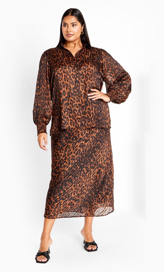 Madelyn Shirt - leopard, BROWN, alternate image number null
