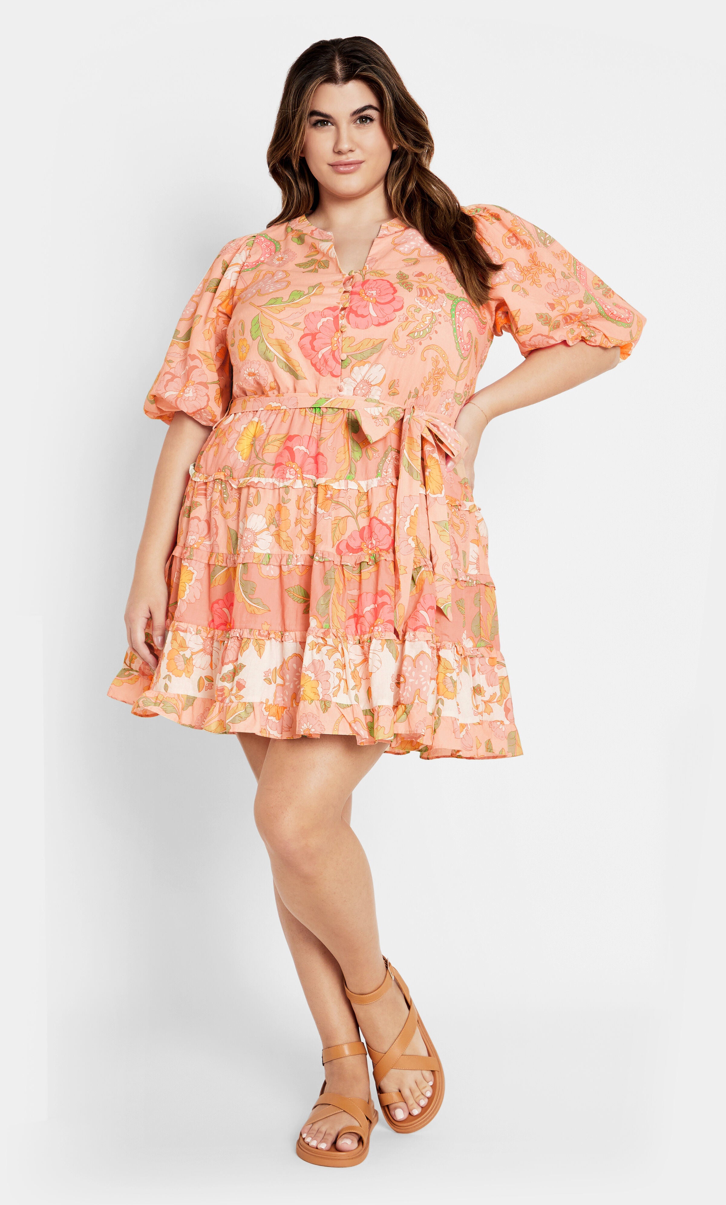 Leona Dress - bellini, PINK, hi-res image number 0