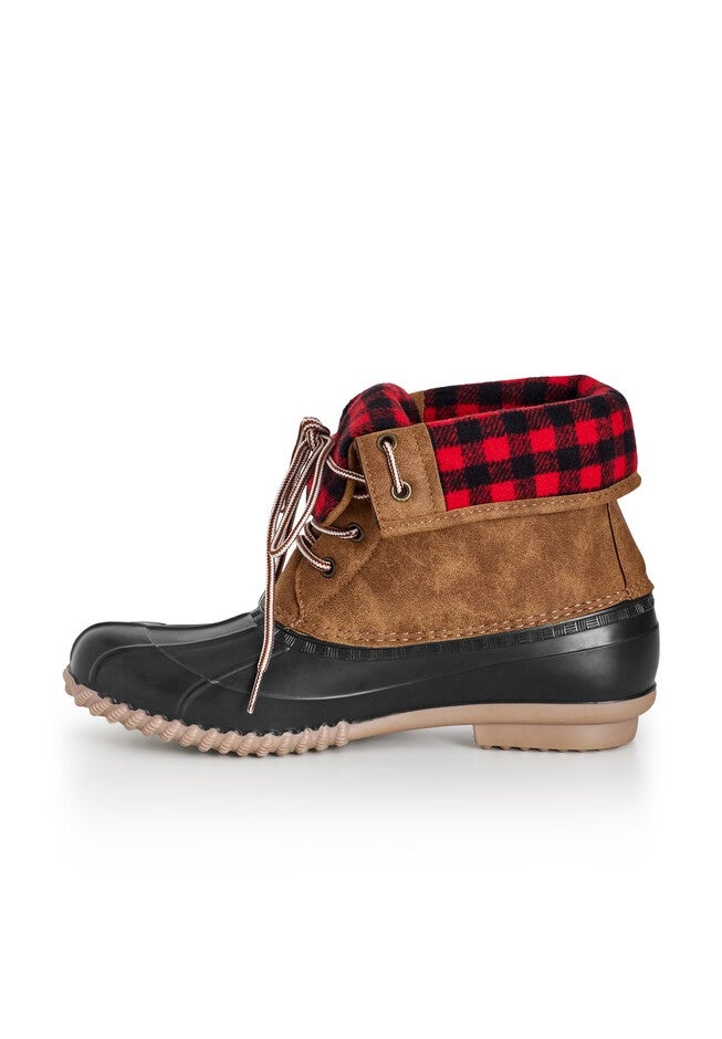 Fold Over Collar Boot, BROWN, alternate image number 3