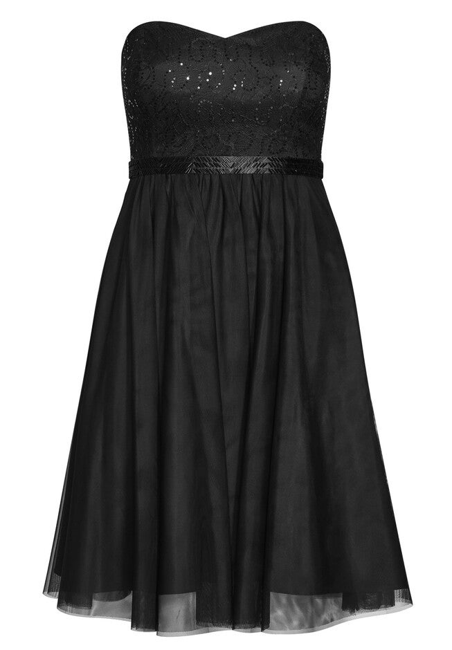 Sequin Elsa Dress - black, BLACK, alternate image number null