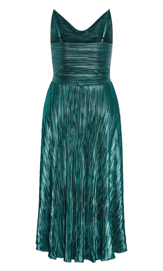 Kamila Cowl Neck Dress - emerald, GREEN, alternate image number null