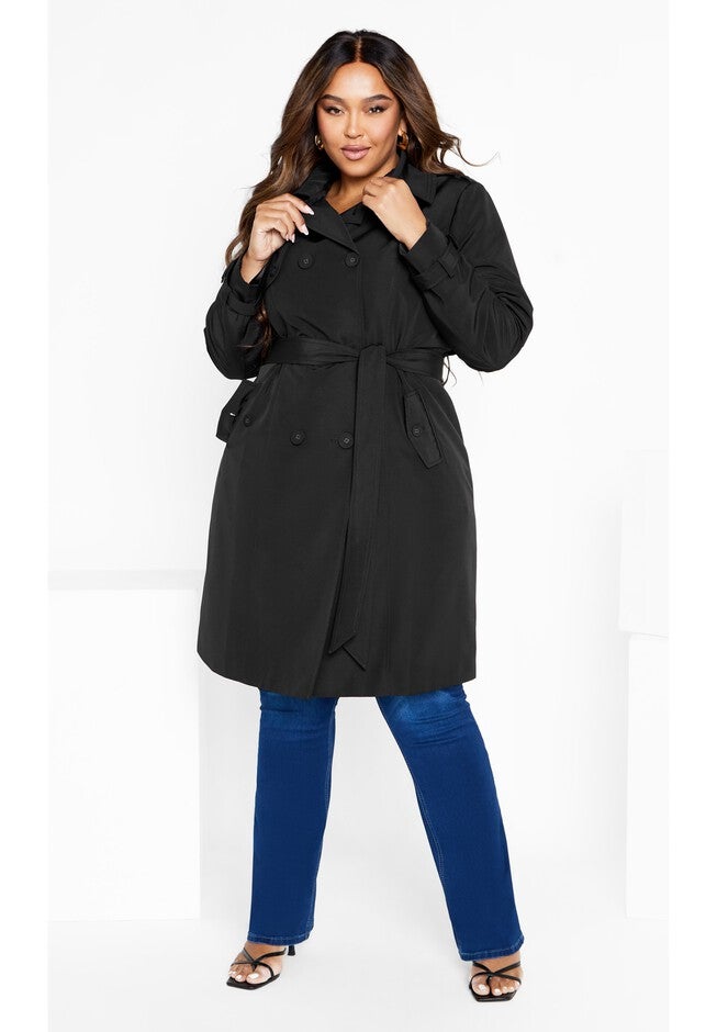 Classic Corset Trench - black, BLACK, on-hover image number null