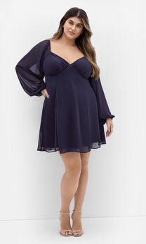 Flirty Flounce Dress - navy