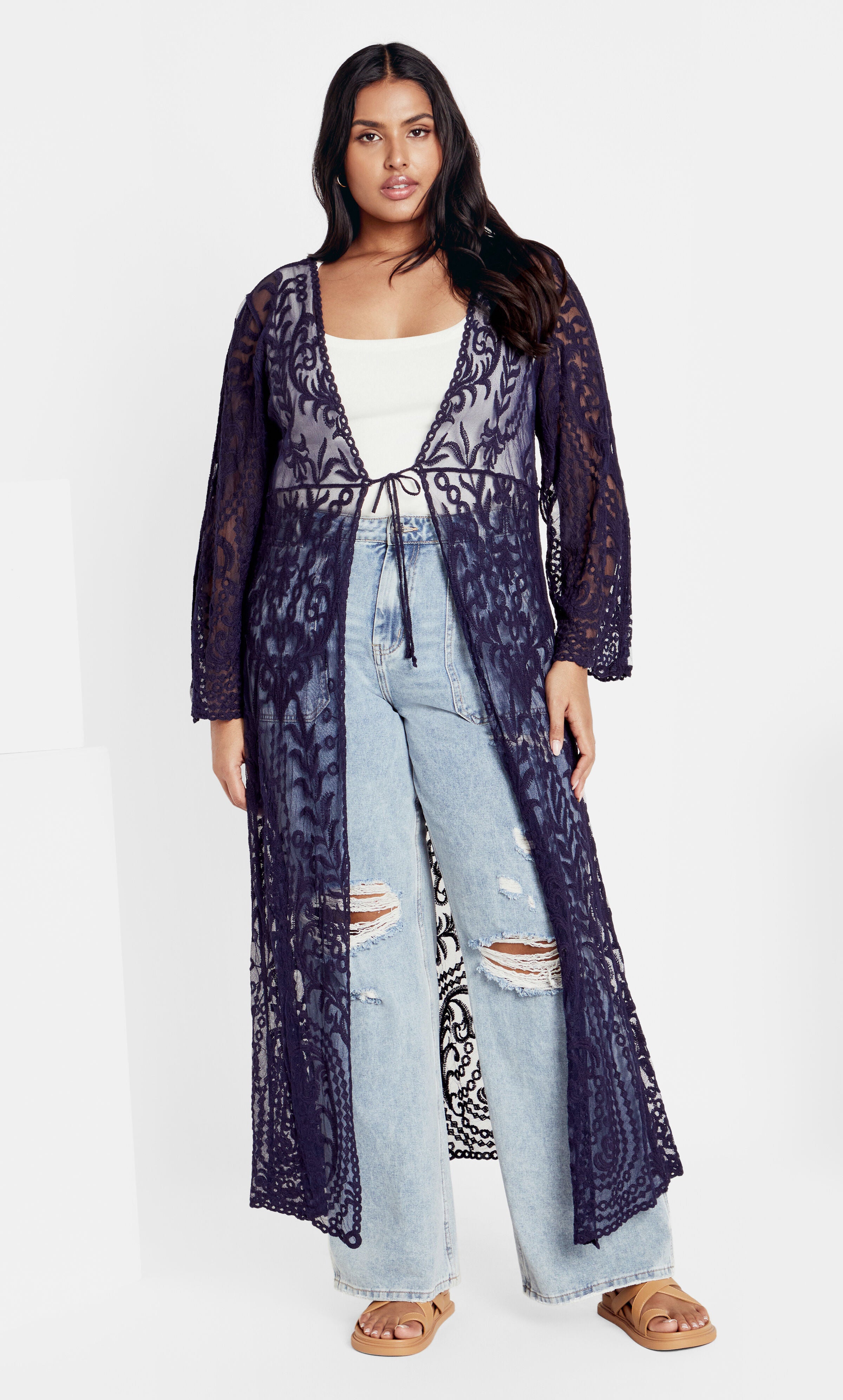 Pretty Thing Duster - navy, BLUE, alternate image number 2