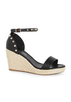 Electric Gold Stud Hardware Wedge - black