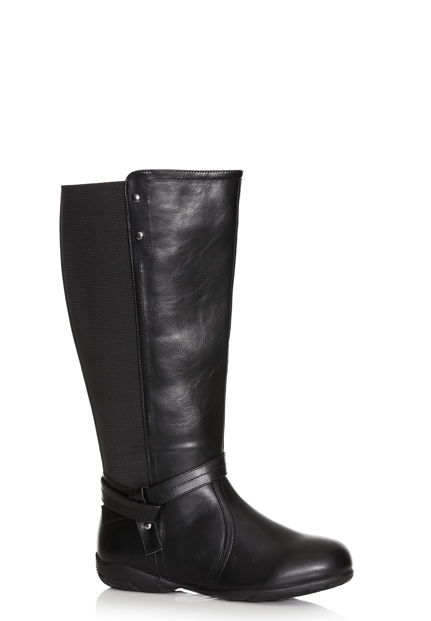 Vera Flat Tall Boot, BLACK, on-hover image number 1