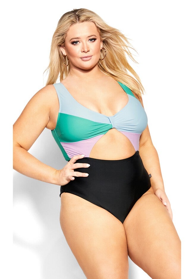 Lulu Splice 1 Piece - aqua, PURPLE, on-hover image number 1