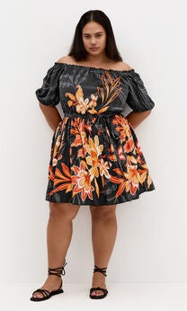 Island Breeze Placement Dress - black