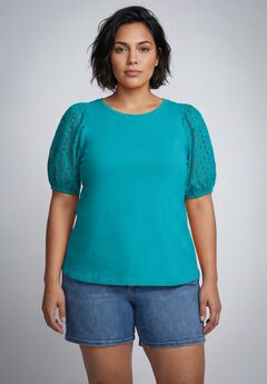 Eyelet Sleeve Tee