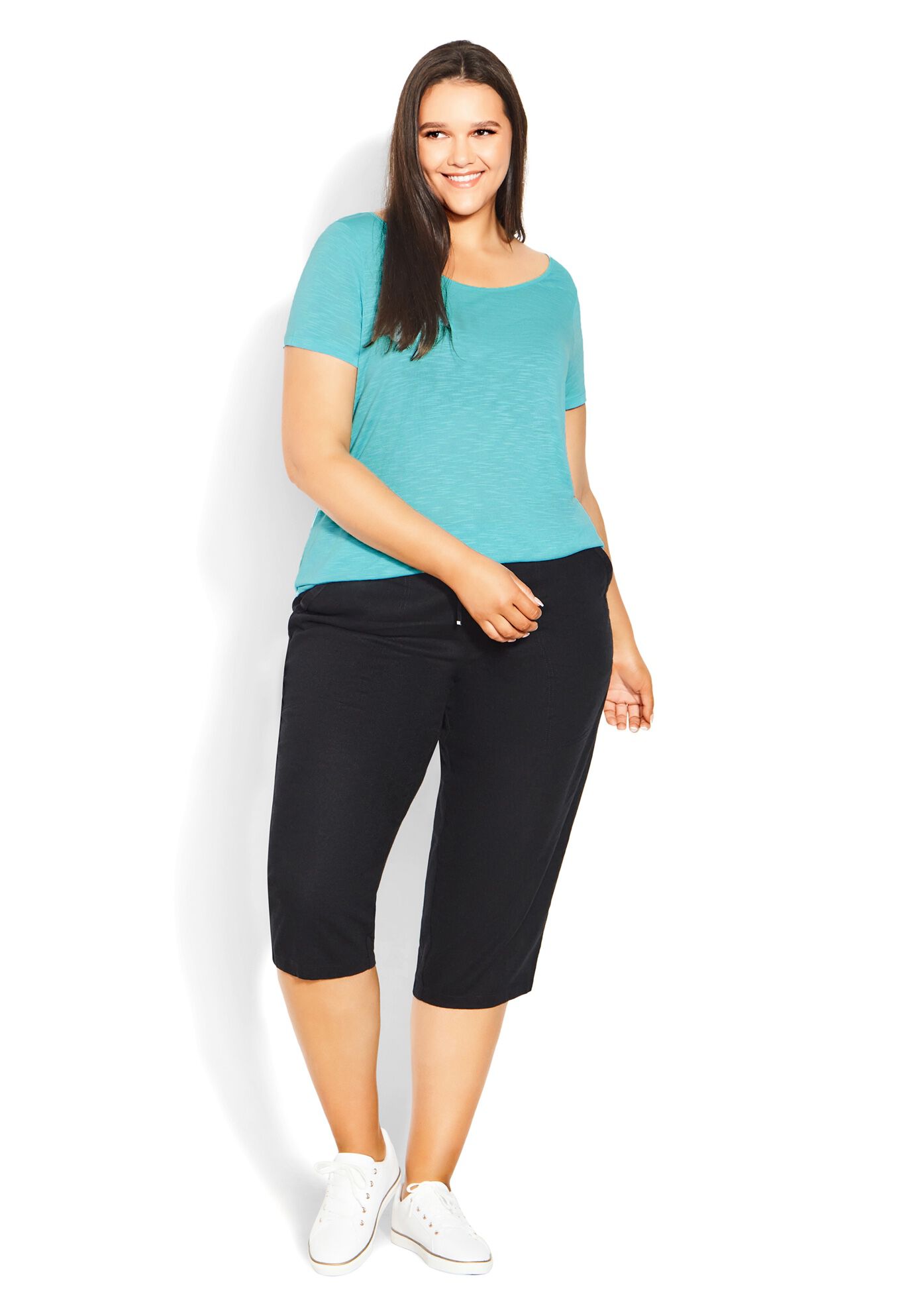 Visc Slub Top, AQUA, on-hover image number 1